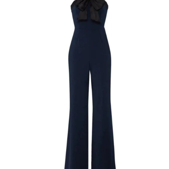 Jay Godfrey Dryden Bow Pleated Jumpsuit - Picture 3 of 4